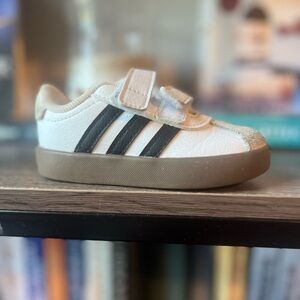 Adidas White and Black Sneakers with Velcro Straps